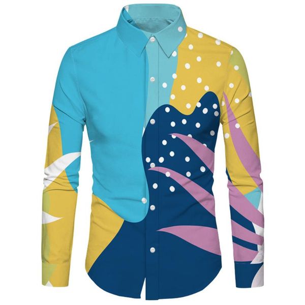 

kancoold men casual shirt fashion regular polyester men's shirt long sleeve beach loose casual cartoon dec19, White;black