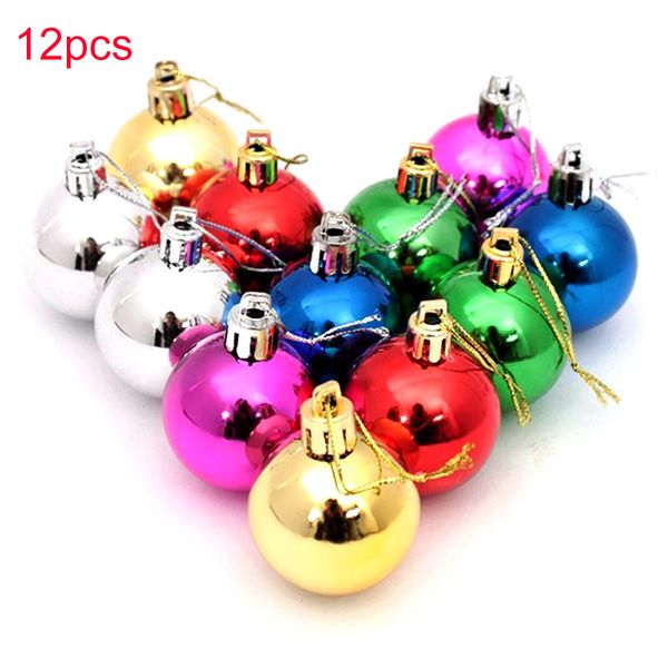 

12pcs christmas tree ornaments electroplating ball plastic bright balls
