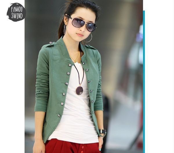 

осень 2019 длинные куртки рукава твердая женщин кардиган моды новое пальто стенд воротник хлопок blended breasted двойника пальто твердая ку, Black;brown