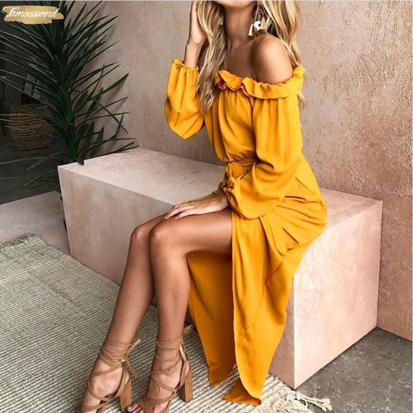 

long dress women off shoulder slash neck solid yellow summer beach women dresses maxi dress vestidos designer clothes, Black;gray
