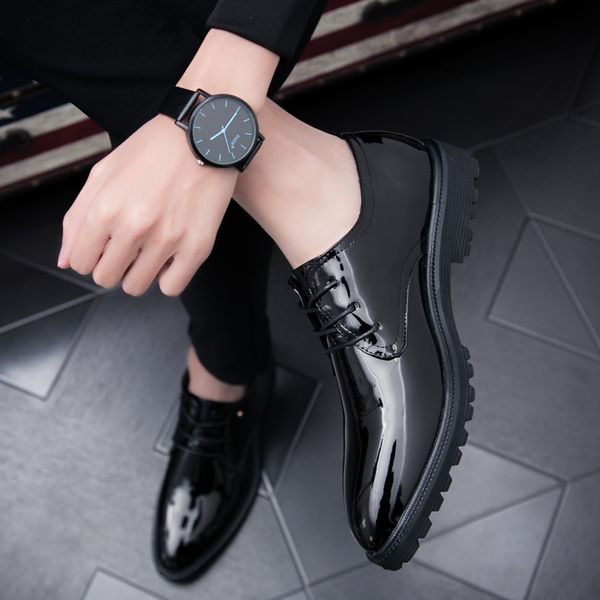 

shoes men brand leather casual oxfords shoes lace up breathable men outdoor fahsion soft comfortable italian for, Black