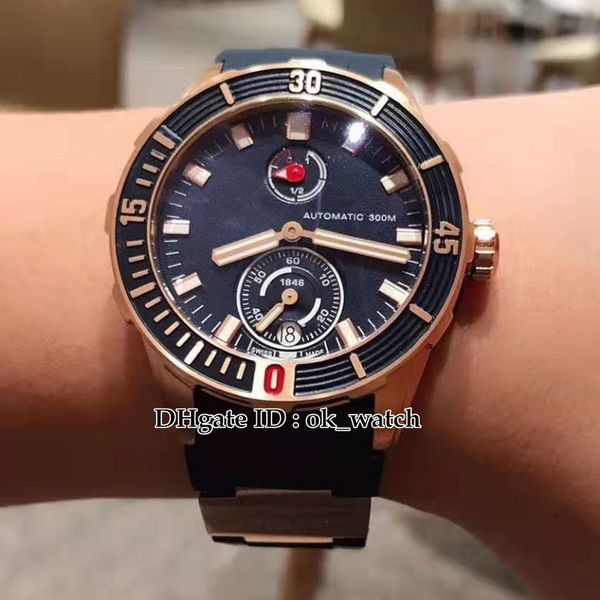

высокое качество розовое золото чехол 1183-170-3 / 93 diver chronometer синий циферблат автоматические мужские часы синий резиновый ремешок, Slivery;brown