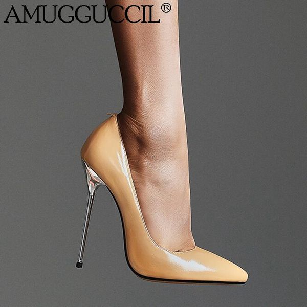 

2020 new genuine leather plus big size 31-45 black apricot white red fashion high heel spring lady shoes women pumps d1358