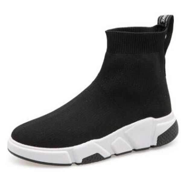 

2019 good quality casual speed trainer casual shoe man woman sock boots with box stretch-knit casual boots race runner sneaker, Black