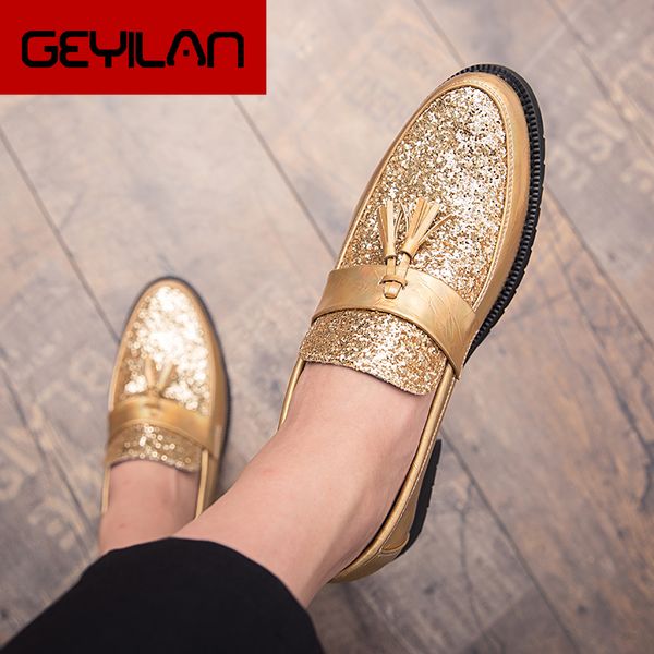 

fashion elegant men dress tassel loafers man wedding shoe spring/autumn formal leather shoes for men chaussure mariage homme, Black