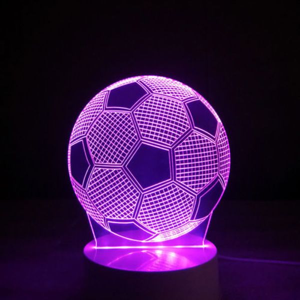 

3d football lamp 7 different colour leds mood night light optical illusion home creative light