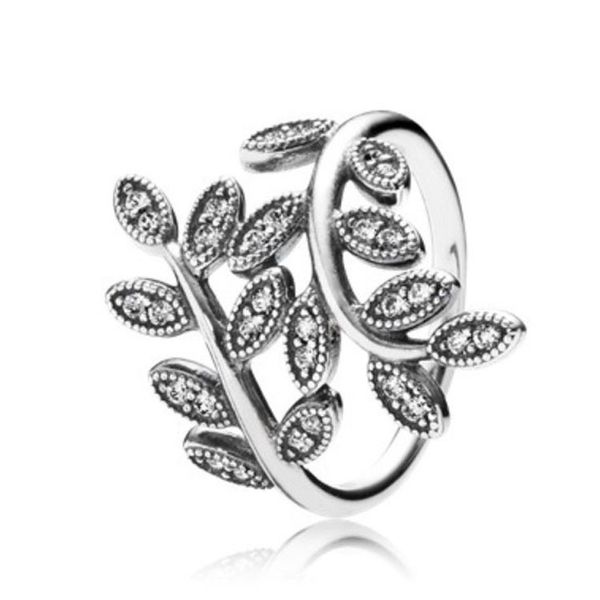 

wholesale- life tree ring 925 sterling silver with cz diamonds for pandora temperament jewelry with original box ladies ring, Slivery;golden
