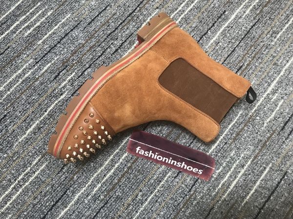 

red bottoms melon vintage men boots kanye martin motorcycle gz ankle boot for men chaussures red sole cc shoes spikes deisigner shoes boot, Black