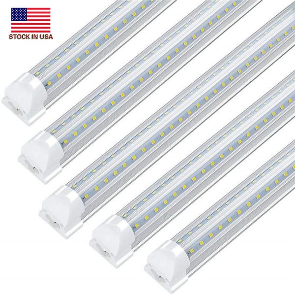 

12-pack 4ft 5ft 6ft 8ft led tube lights t8 integrated bracket v-shaped cooler door 1200mm ac 85-265v usd