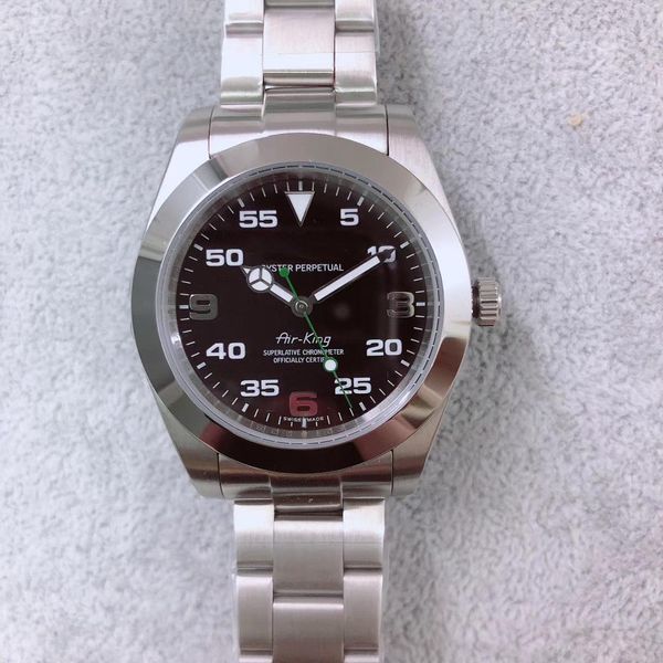 

2019 luxury selling air king stainless steel sapphire glass mirror automatic mechanical mens watch wristwatches, Slivery;brown