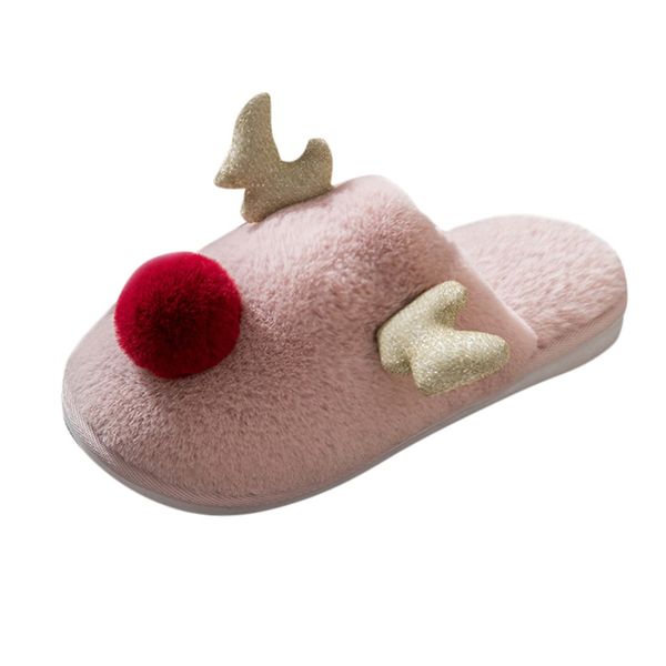 

slippers 2019 autumn winter new women's winter home deer indoor slippers non-slip shoes casual warm shoes #n22, Black