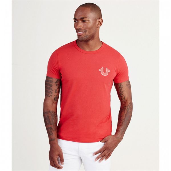 

Настоящие мужские дизайнерские футболки Красный белый черный синий Тройник Летн