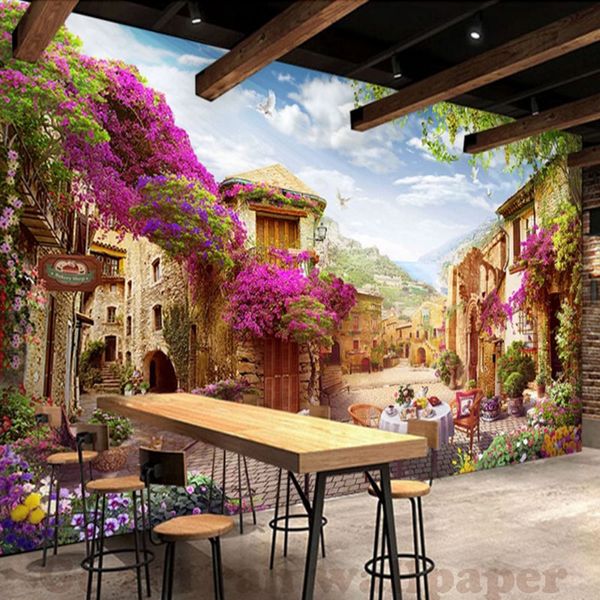 

пользовательские фото обои фреска ретро европейский пейзаж фон обои гостиная кафе фрески покрытие papel de parede
