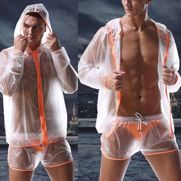 

men transparent raincoat waterproof jackets coat breathable for sports running fs99, Black;brown