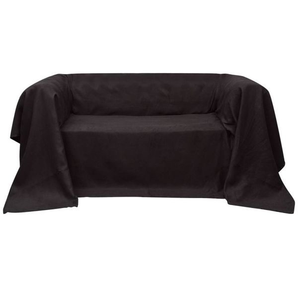 

micro-suede couch slipcover brown 270 x 350 cm other home textile