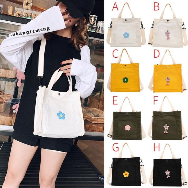 

women pure color multiple colors available tote outdoor bag canvas handbag zipper shoulder bag casual messenger shoulder