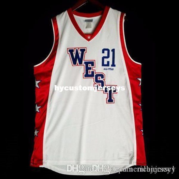 

#21 kevin garnett west game jersey white basketball jersey men's sewn stitched custom any number and name xs-6xl vest jerseys ncaa, Black;blue