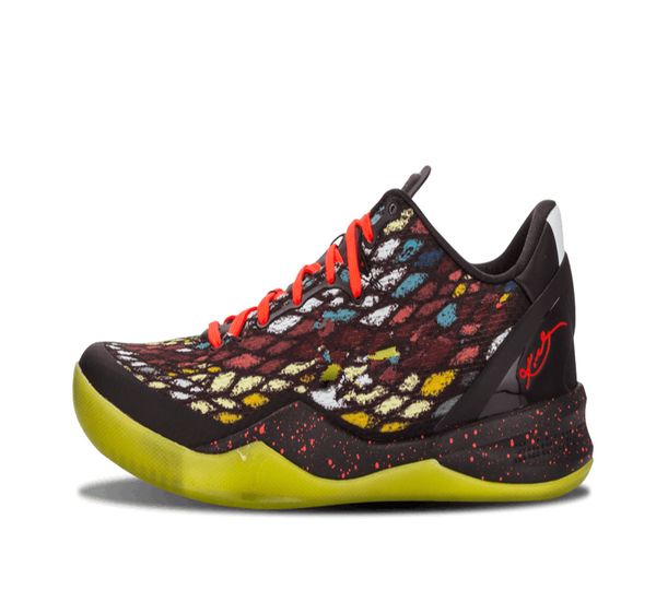

mamba 8 christmas what the men basketball shoes black bright crimson fiberglass vivid sulphur sneakers sport shoe with box