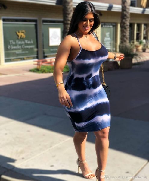 

womens summer tie-dyed bodycon dresses spaghetti strap club pencil casual clothging slim sleeveless female apparel, Black;gray