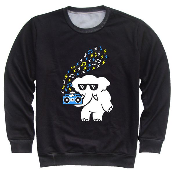 

2020 spring kids 3d hoodies boys girls cute cat unicorn galaxy mask elephant listen music printed sweatshirts children pullovers, Black