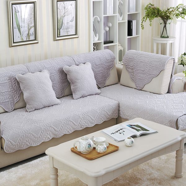 

four season short plush sofa mat couch covers for living room anti-dirty sofa slipcover modern solid color furniture cover cx538