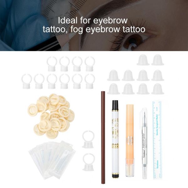 

microblading kit eyebrow makeup fog eyebrow tattoo pen for tattoo beginner with eyebrow positioning needle blade ink ring