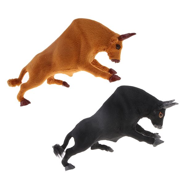 

2pcs simulation animals bullfighting kids hollow plastic model toys for home office decor