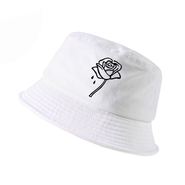 

fashion brand rose print female fisherman hat harajuku panama women new summer hip-hop cap punk rock bucket cap gorro