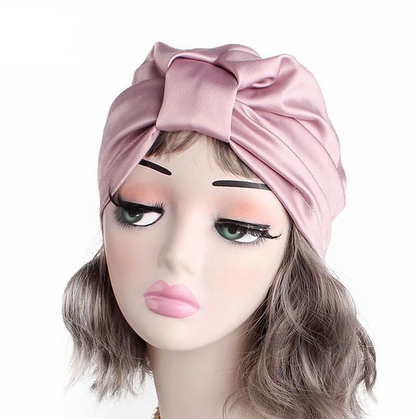 Natural 100 Real Silk Sleep Turban Night Cap Head Cover Bonnet