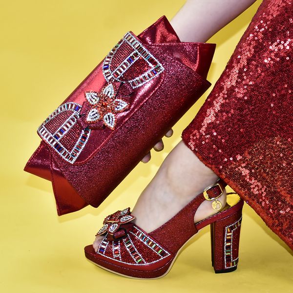 

2019 new arrival stylish italian shoes matching bags set african shoes and bag sets for party, Black
