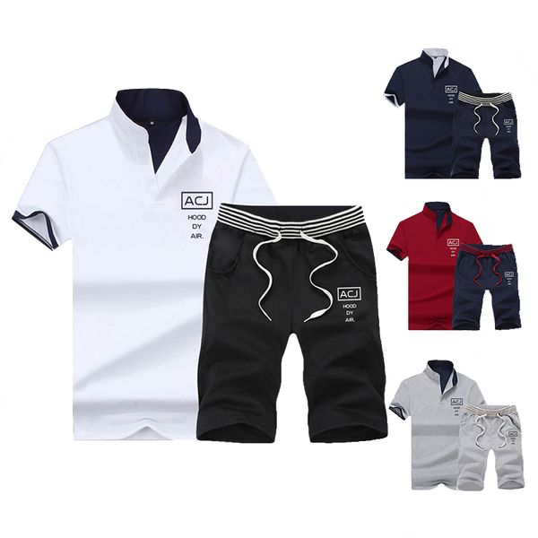 

летняя одежда для мужчин sportsuits наборов 2020 мужского ropa hombre моды 2 шт футболки шорты tracksuit brand фитнес костюмы 2pc новой, Gray