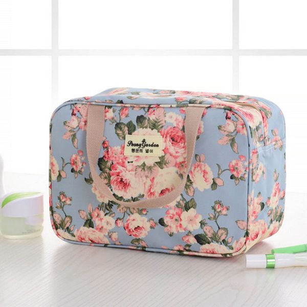 

fashion flower cosmetic bag women portable make up bag travel high capacity handbag makeup toiletry kits necessaire