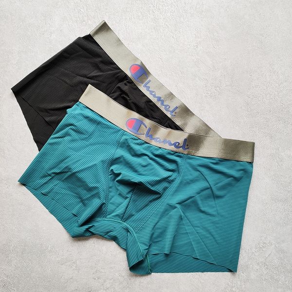 

c big waist belt seamless ice silk thin stripe men's boxer three-color four corners street shorts and shorts fashion women's, Black;white