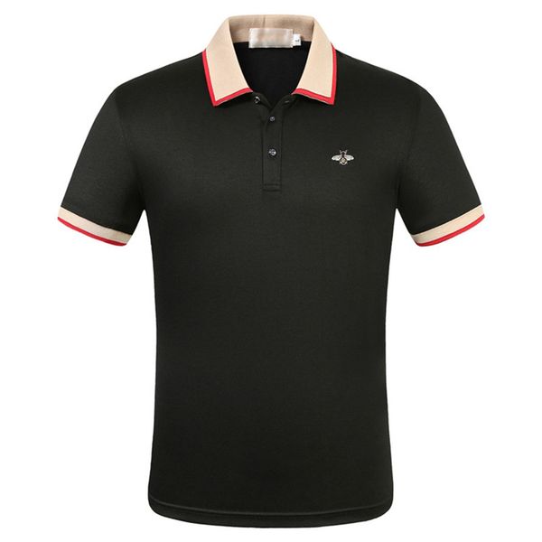 

brand bee solid color mens polos casual tshirt mens fashion printed short sleeve designer male clothing, White;black