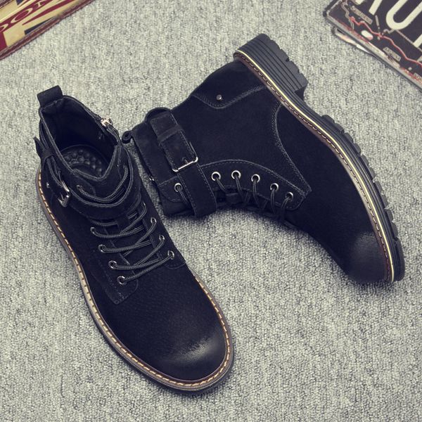 Hot venda- botas de algodão inverno moda que trabalham botas sapatos deserto além de algodão botas de couro genuíno para zy988 sapatos mens tornozelo