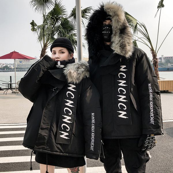 

2019 winter men oversize jackets hip hop fur coats men winter jacket new design hip hop black streetwear
