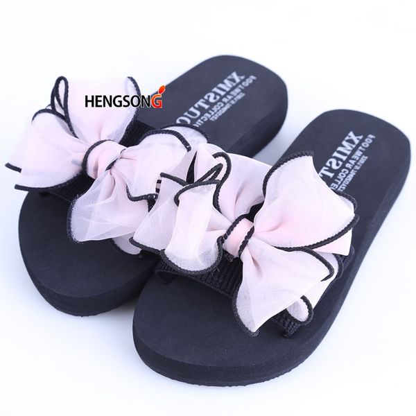 

new summer beach sandals women flip-flop sandals with bow non-slip platform outdoor light anti-slippery sneakers shoes
