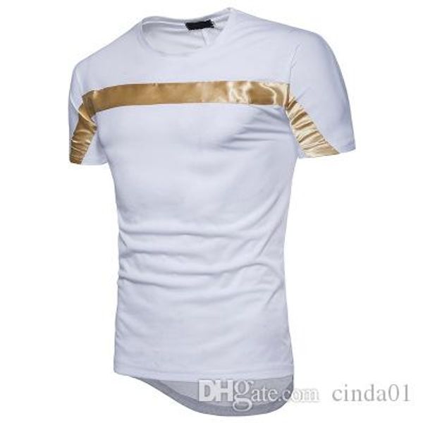 

лето мужчины футболка ярусы мужской короткие рукава o-образным вырезом полосатая лоскутная светлый цвет мода дизайн мужчины tee, White;black