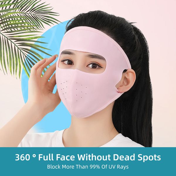 

sun mask female anti-ultraviolet full face shade summer breathable thin dustproof outdoor travel riding ice silk mask protective