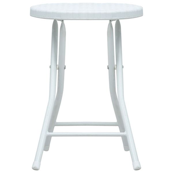 

folding garden stools 4 pcs white hdpe rattan look patio benches