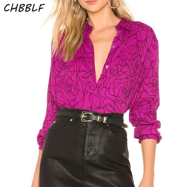 

chbblf women flower blouse long sleeve turn down collar shirt female fashion stylish blusas dfd8862, White