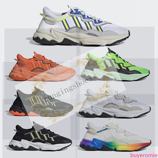 

2020 bold pride xeno ozweego for men women casual shoes neon green solar yellow halloween tones core black trainer sports shoes