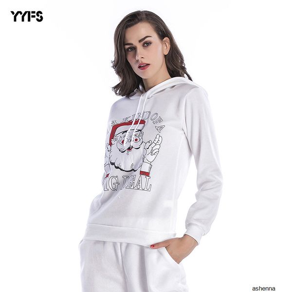 

womens designer santa claus hooded long sleeve casual loose sweater plus velvet shirt womenkhlx, Black;brown