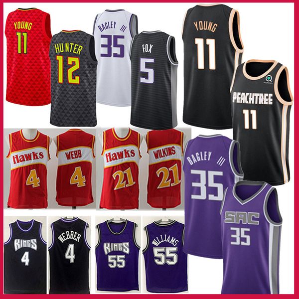 

trae deandre young hunte jersey spud dominique webb wilkins deaaron marvin fox bagley iii chris jason webber williams hawk atlanta hawk, Black;red