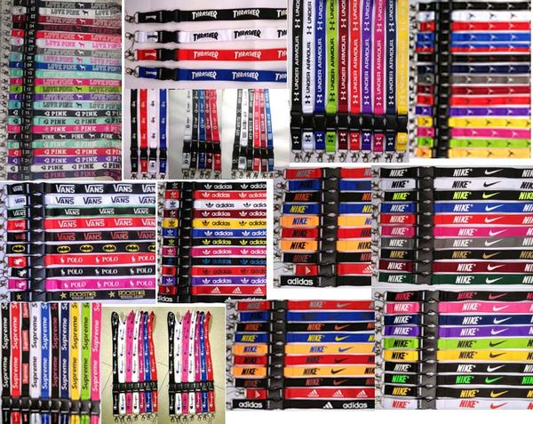 

Fa hion brand lovepin k lanyard keychain with detachable buckle port lanyard neck trap 15 tyle mixed 100pc hipping