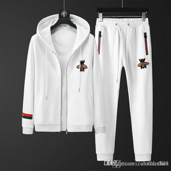 

2020 luxury mens tracksuit men designer suit jackets + pants zipper coat black white gray high hommes jogging men designer tracksuit