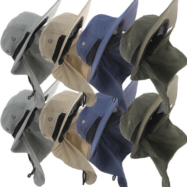 

outdoor brim sun block quick drying fishing sun cap climbing bucket hat, Blue;gray