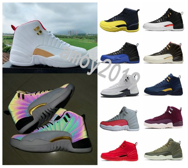 

2019 reverse taxi game royal 12 men basketball shoes 12s fiba shoe bumblebee gs cny michigan gym red retro mens trainers designer sneakers