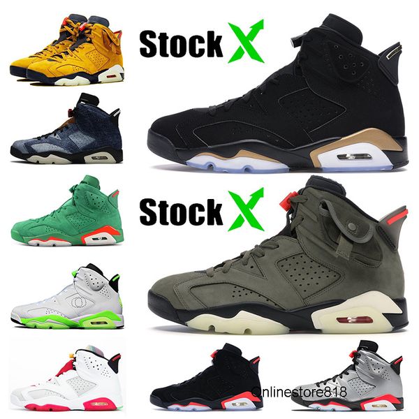 

2020 dmp travis скоттс 6 6s mens basketball обувь olive green yellow hare laser фуксия og инфракрасные мужские jumpman тренажеры спортивные