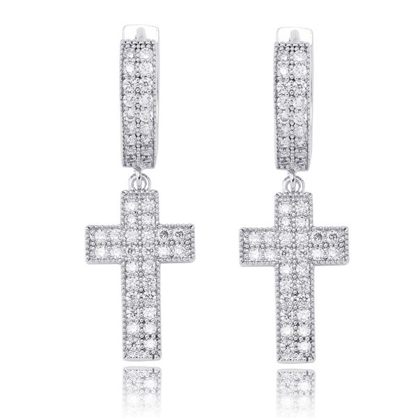 

victoria wick luxury jewelry necklace genuine 925 sterling silver earrings white z cz diamond gem cross earrings women necklace 666
